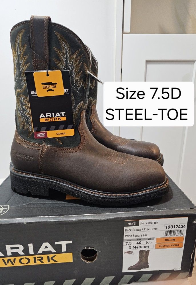 Ariat Steel Toe Work Boots Size 7.5 