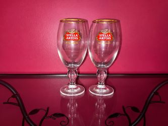 Stella Artois Belgium Chalice Glasses: 2 Pieces