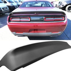 Fits 08-22 Dodge Challenger Rear Trunk Spoiler Wing w/ Camera Cover Matte Black
