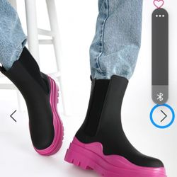 Hot And Pink Rain Boots