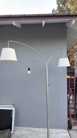 3-Arm Arc Floor Lamp with White Shades