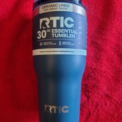 RTIC 30 oz Ceramic Lined Insulated Essential Tumbler, Leak-Resistant Lid, Navy
