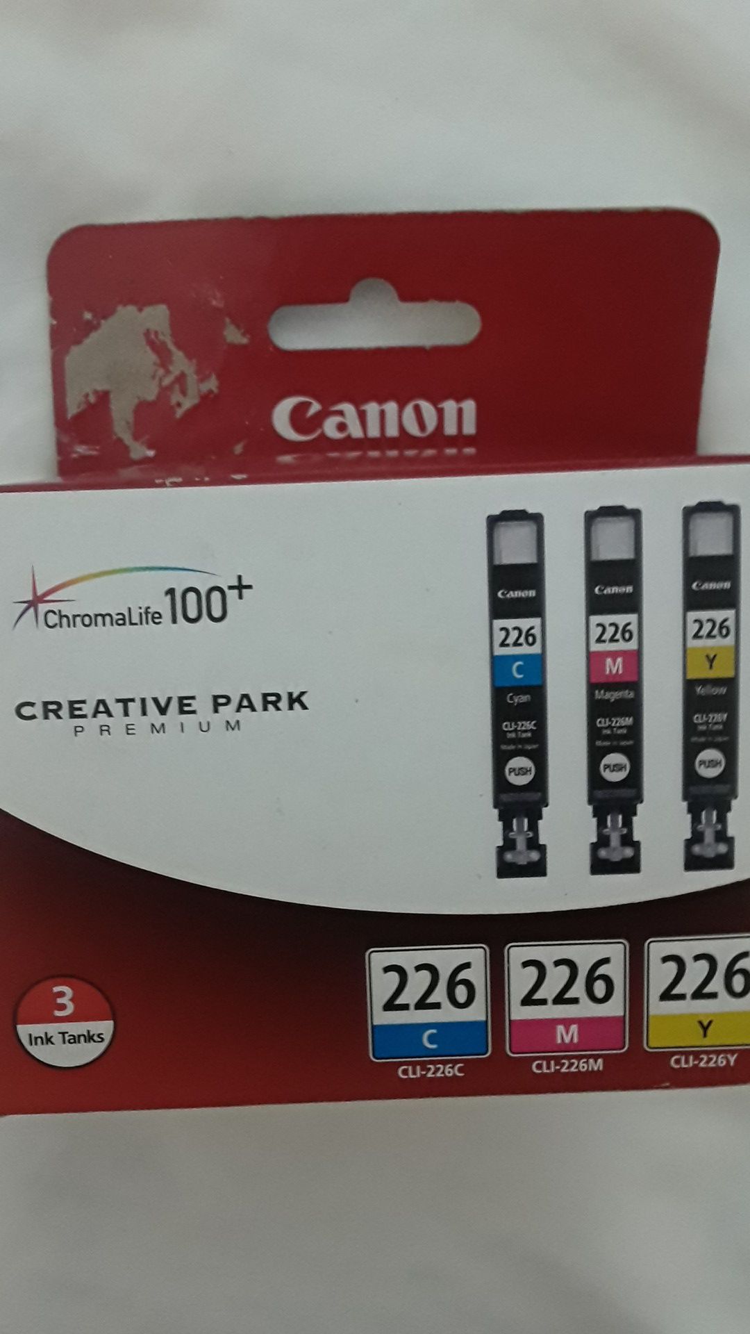 Canon 3 pack number 226 blue pink and yellow