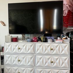 6 Drawer Dresser - white Geo Textured