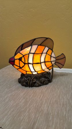 Tiffany Style Stained Glass Fish nightlight Accent Lamp