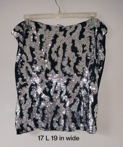silver sequin mini skirt