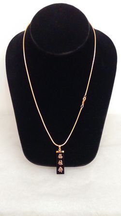 *NEW* 14K Solid Gold 18" Cobra necklace & 14K Solid Gold & Black Onyx pendant 1 1/2" long x 3/8" wide.