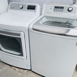 Lg Washer And Dryer Set Big Stainless Steel Tub Fits King Size Comforter 