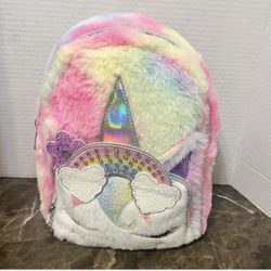 Girls Faux Fur Mini Lavender Unicorn Backpack, Misses Gwen’s OMG Accessories