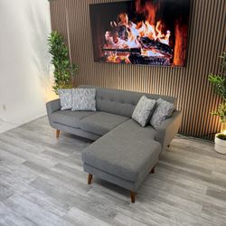 Sectional Couch Sofa Modular Gray Reversible Chaise 