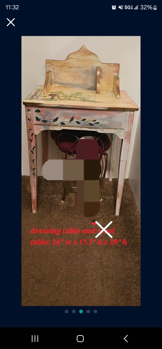 Custom Painted Dressing Table