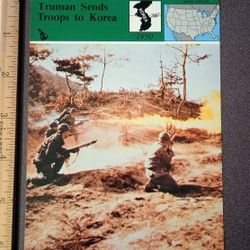1979 Panarizon Truman Sends Troops To Korea America Defends Its Ally Large Over-sized Card Collectible Vintage Japan