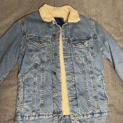 Zara Wool Denim Jacket (Size Medium)