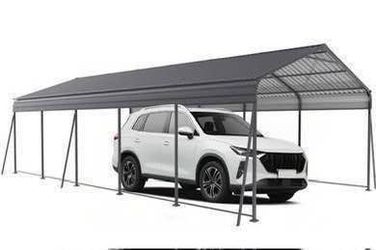 New in Box Metal Carport 13 ×26.5 FT Heavy Duty with Galvanized Steel Roof Metal Garage Canopy