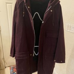 Burgundy Women Coat