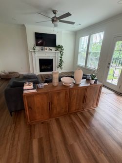 Wood Sideboard Buffet Cabinet with 4 Doors