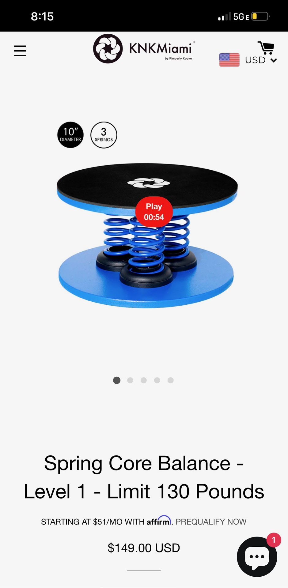 10" Diameter Spring Core Balance Level 1