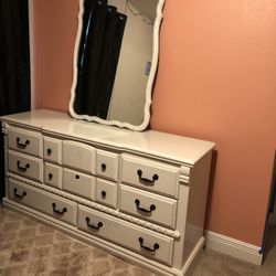 Solid Wood White Dresser 
