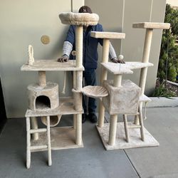 New In Box $55 Or $60 Large Heavy Duty Cat Tree Beige Color Scratching Tower Pet Scratcher Furniture Bed 