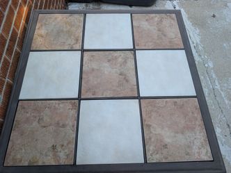 Outdoor Patio Table with Tile Top