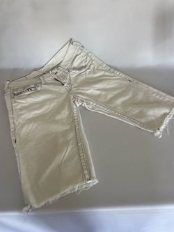 True Religion Men's Cut Off Shorts Size 32 Made in USA Factory Distressed White