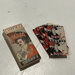 Vintage 5 Pack of Don Juan, Double Edge Wrapped Razor Blades, New Mint Condition