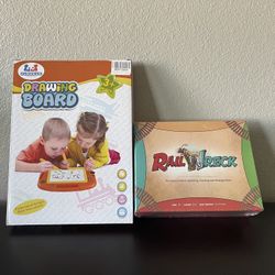 Magnetic Drawing Board & Rail Wreck, Kids Train Themed Board Game