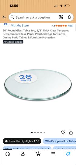 26 inches glass coffee table top