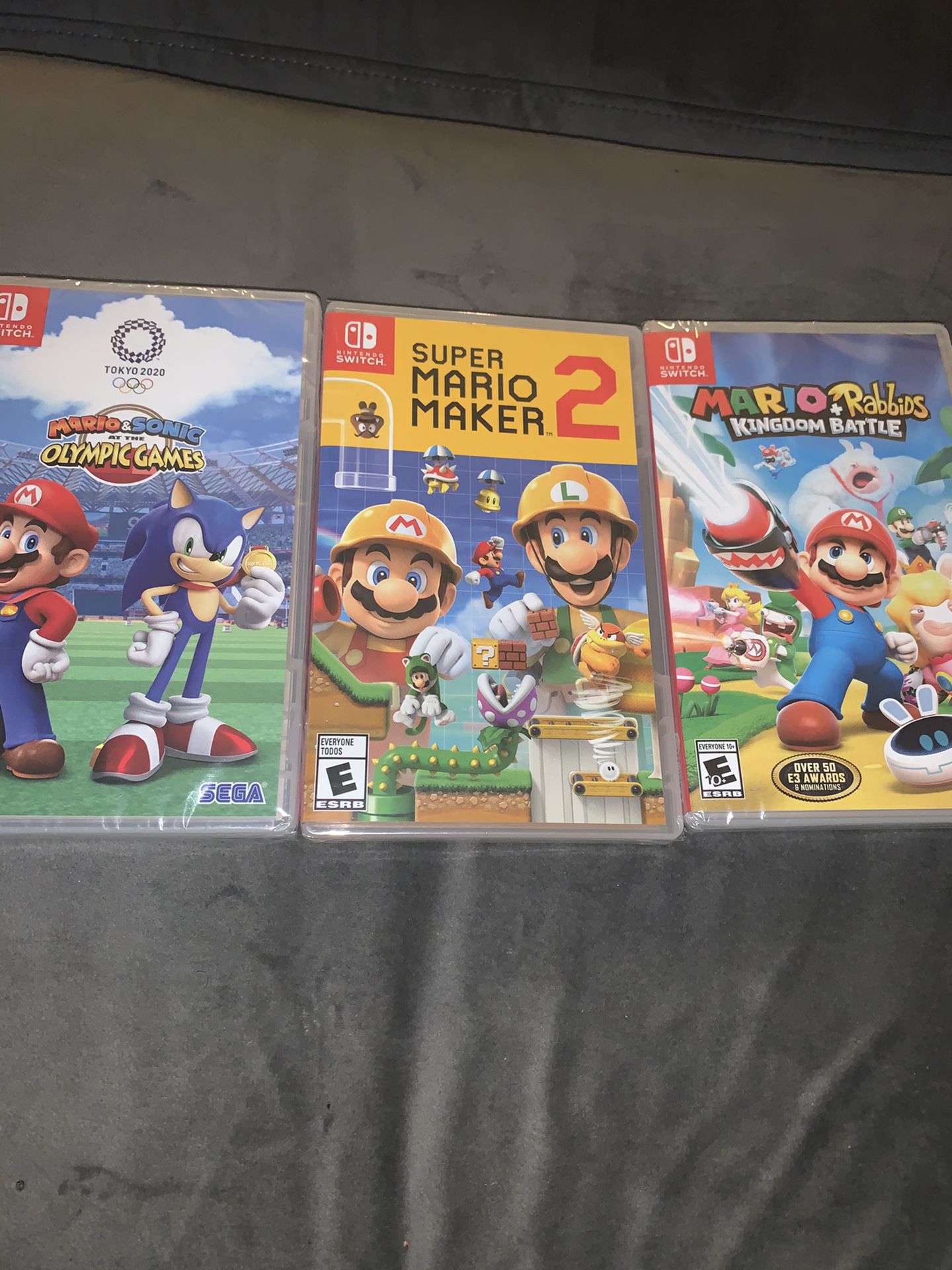 Mario and sonic $40 /. Super Mario maker 2 is $40/ Mario Rabbids Kingdom battle $40