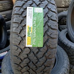 4 New Tires Installed/ 4 Llantas Nuevas Instaladas 275/55/20 TBB AT Tires