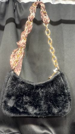 Jessica Simpson fur shoulder bag