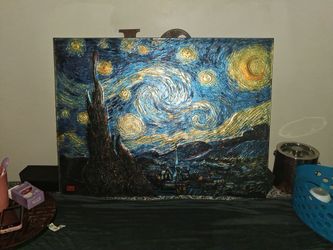 Starry Night 3D Textured Wall glass Art Canvas