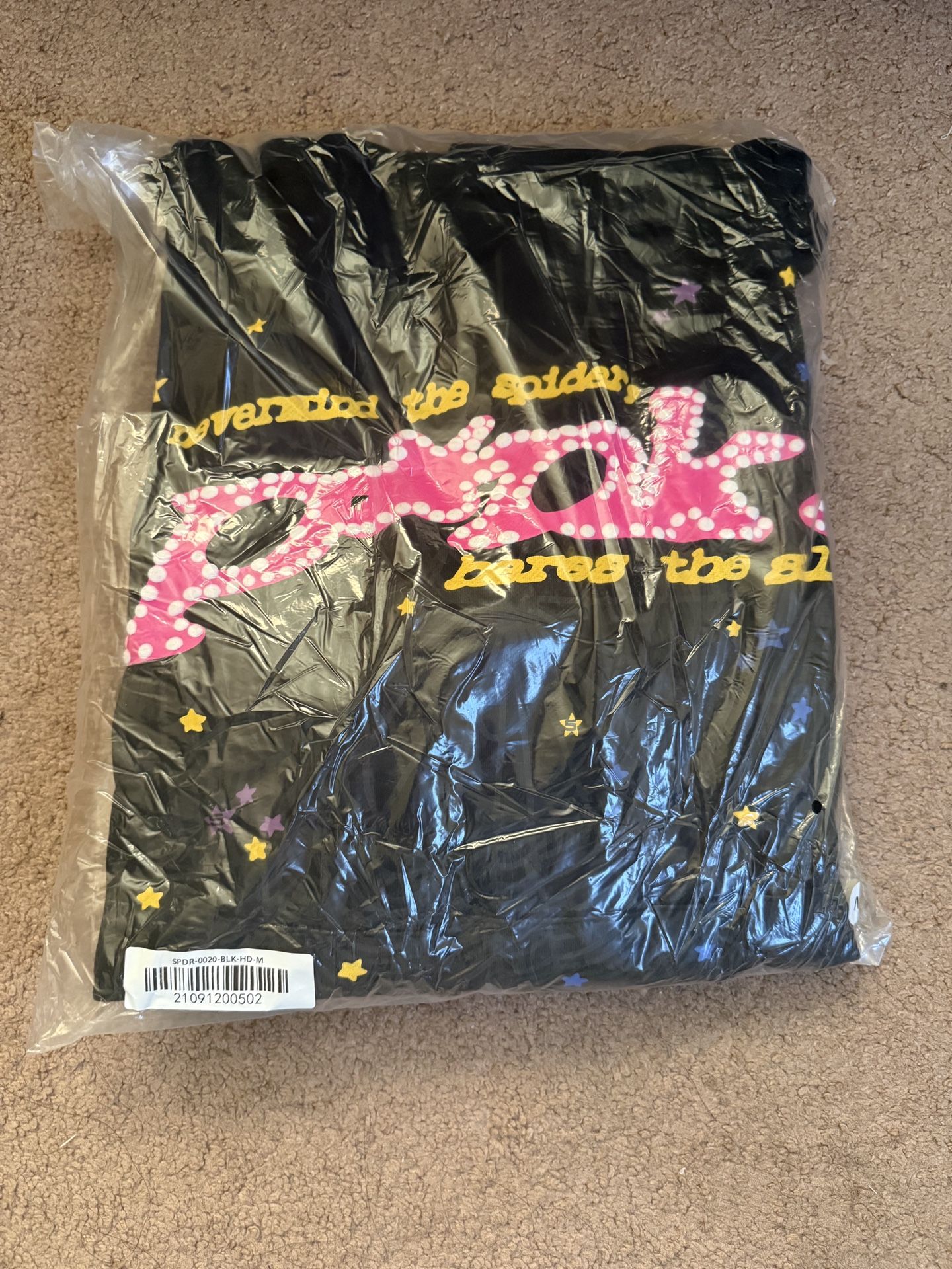 Pink and black sp5der hoodie
