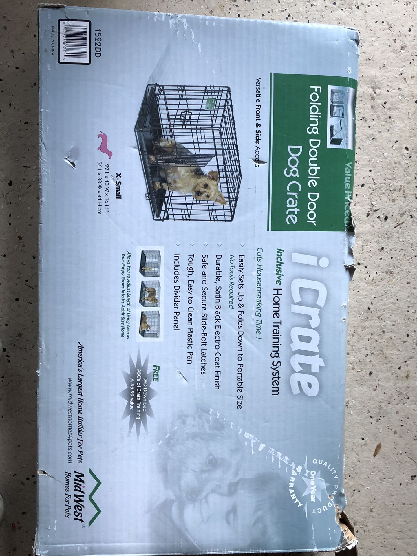 Dog/Cat X-small double door crate new in box