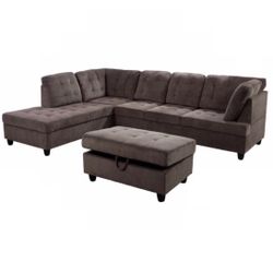 New!!Espresso Couch ottoman . Length 112” 
