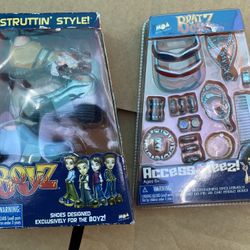 New Bratz Boyz Struttin Style Blue Shoes & Bratz Boyz Accessreez each set $25