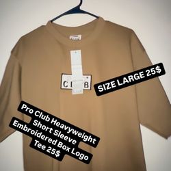 Pro Club Heavy Weight Shirt Embroidered Logo SIZE LARGE 25$