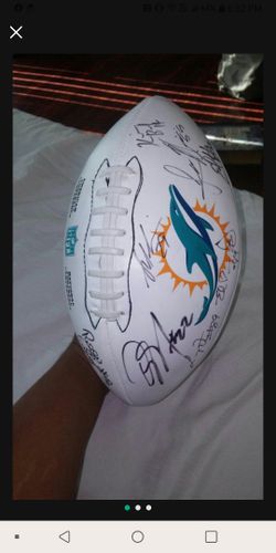 Autographed dolphins football
