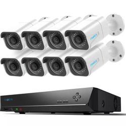 REOLINK 4K Security Camera System, RLK16-800B8 8Pcs H.265 16CH NVR with 4TB HDD