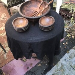Salad  Bowl With 8 Bowls And Spoon & Fork