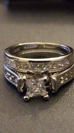 Women's wedding engagement promises ring sets size 9.0