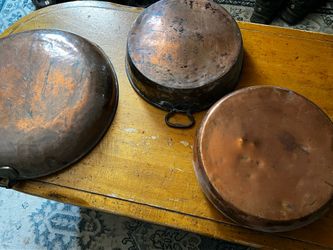 Antique Copper Cookware Set of 3