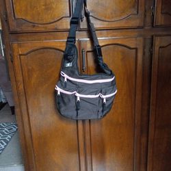 Diaper Bag (Brown with pink Zippers)