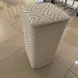 White Hamper Clothes Wicker 
