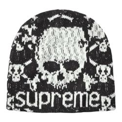 Supreme Vanson Skull Black Beanie Hat