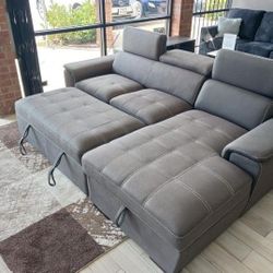 Gray 2 Piece Sleeper Sectional Sofa ▪️ Delivery & Finance Available ▪️New