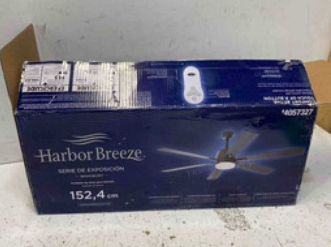 Harbor Breeze Bradbury 60-in Integrated LED Downrod or Flush Mount Bronze Ceiling Fan with Light