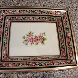 Wedgwood Fine Bone China Made In England Clip Dish Tray Ceramic Porcelain Vintage Floral Flowers