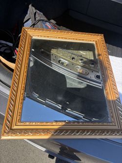 Small Gold Framed Beveled Mirror