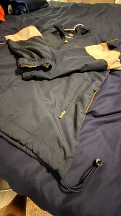 Navy Blue Pullover Windbreaker Jacket